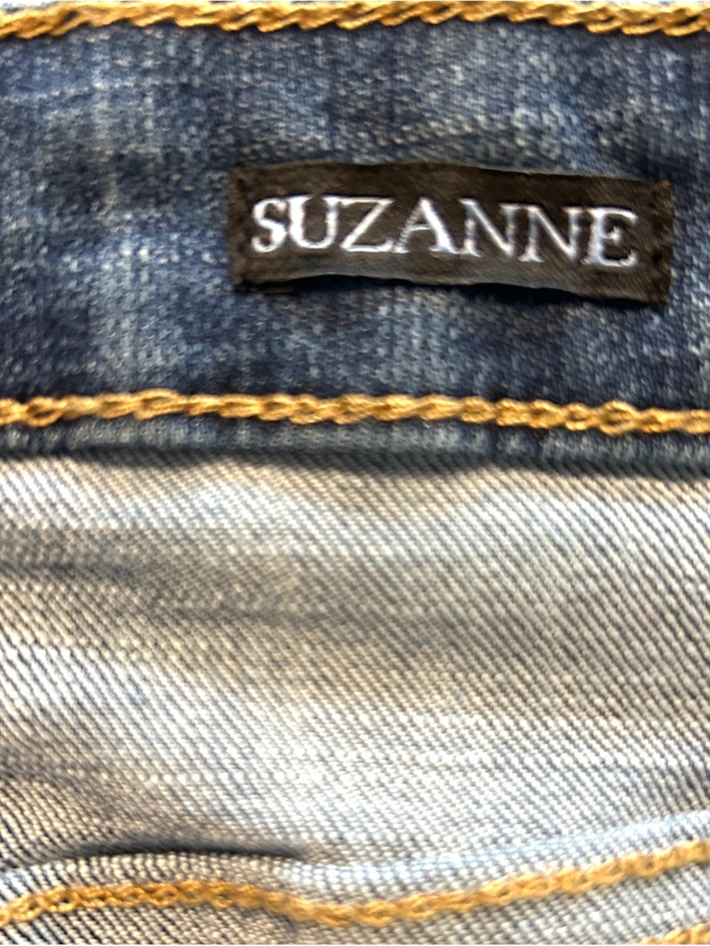 💐FDJ Medium Blue Floral Embroidered Slit Women's Jeans Sz.12 - Picture 5 of 7